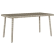 vidaXL PE Rattan with Powder Coated Steel Garden Coffee Table in Light Gray