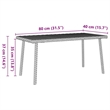 vidaXL PE Rattan with Powder Coated Steel Garden Coffee Table in Light Gray