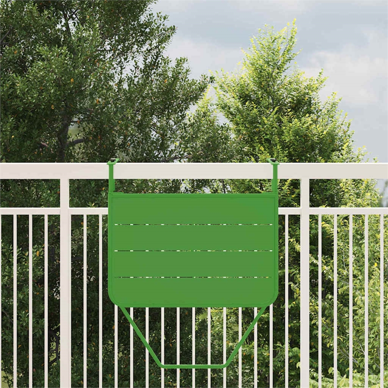vidaXL Steel Hanging Balcony Table in Green