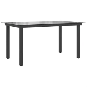 vidaXL Aluminum Garden Dining Table in Black