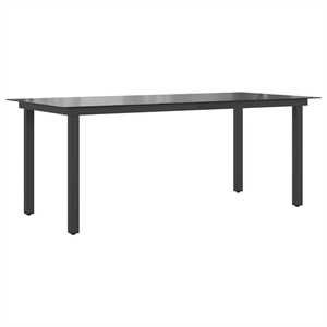 vidaXL Aluminum Garden Dining Table in Black