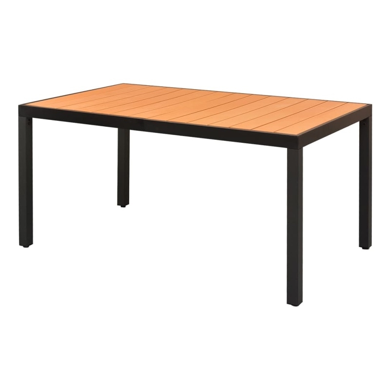 vidaXL Aluminum Garden Dining Table in Brown