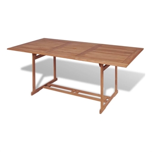 vidaXL Fine Sanded Teak Hardwood Dining Table in Warm Teak Brown