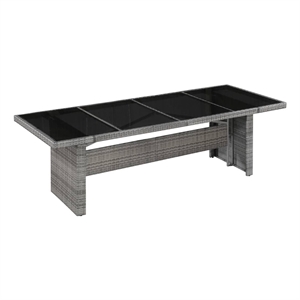 vidaXL Powder Coated Steel Dining Table in Gray and Black