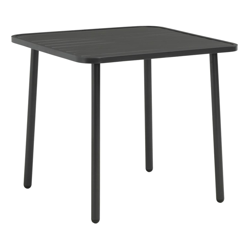 vidaXL Powder Coated Steel Outdoor Dining Table in Dark Gray