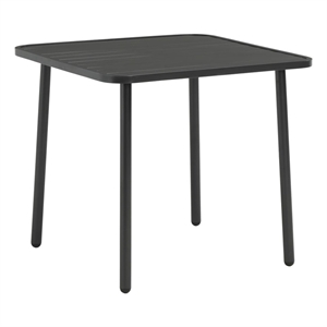 vidaXL Powder Coated Steel Outdoor Dining Table in Dark Gray