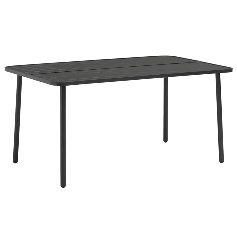 vidaXL Powder Coated Steel OutdoorDining Table in Dark Gray