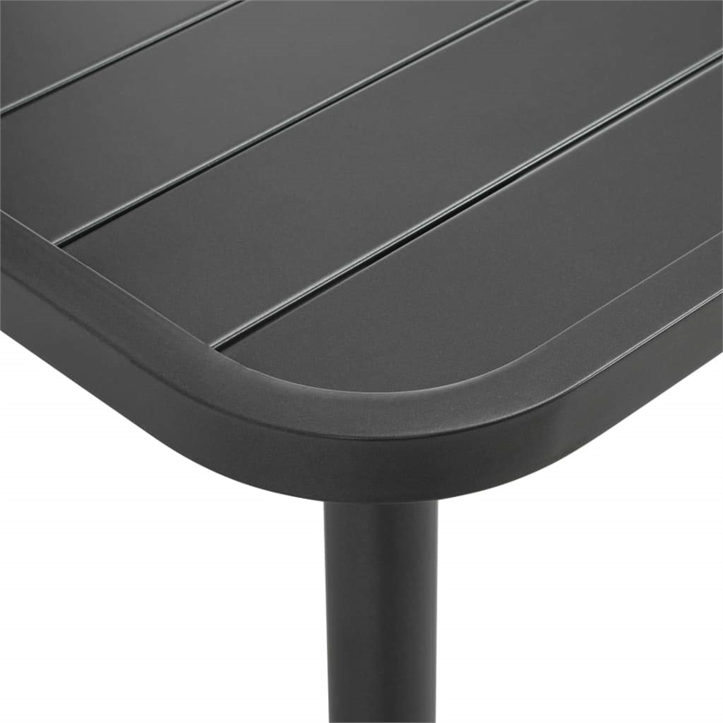 vidaXL Powder Coated Steel OutdoorDining Table in Dark Gray
