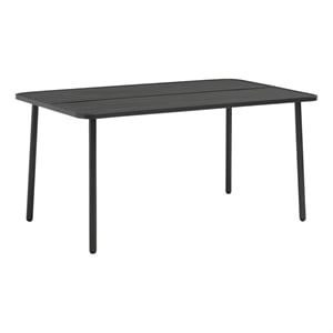 vidaXL Powder Coated Steel OutdoorDining Table in Dark Gray