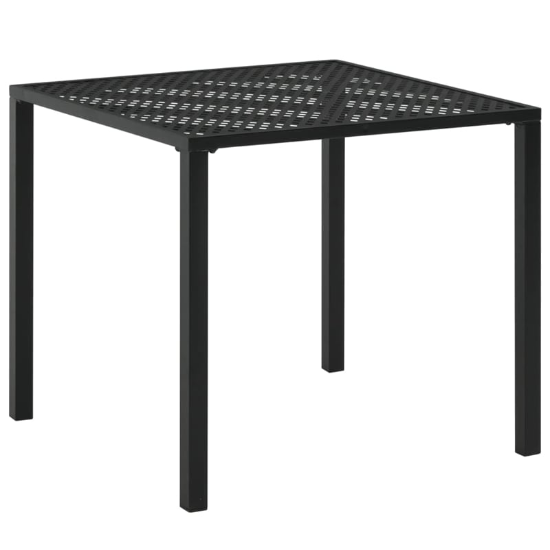 vidaXL Powder Coated Steel Outdoor Dining Table in Black