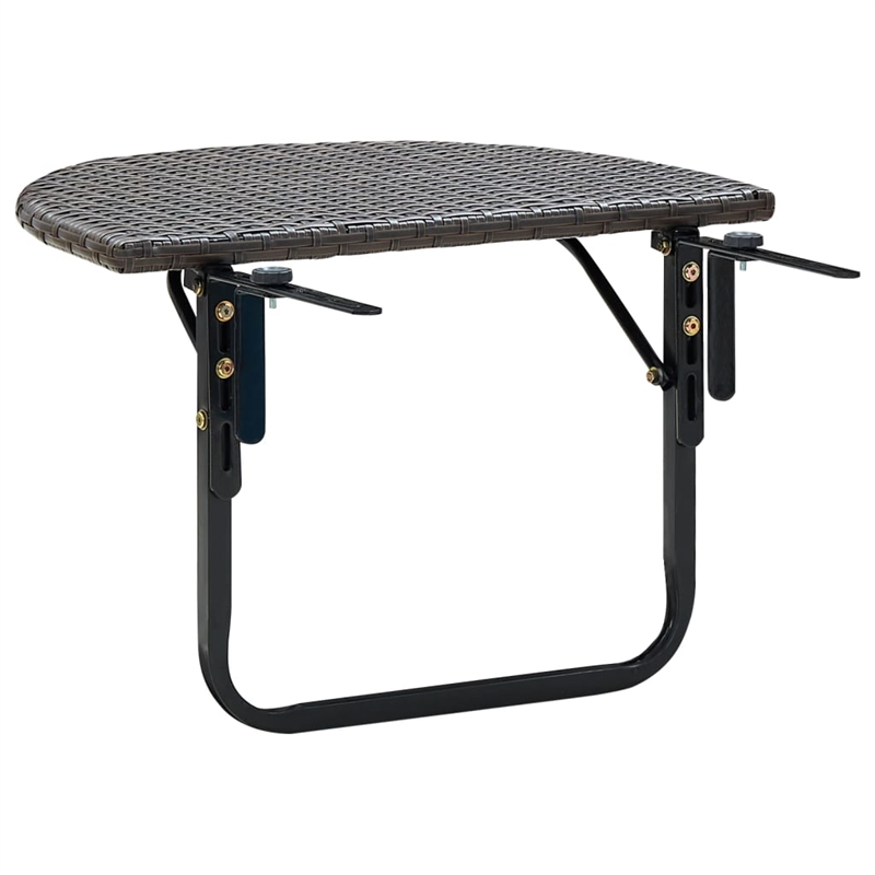 vidaXL Powder Coated Steel Balcony Table in Brown