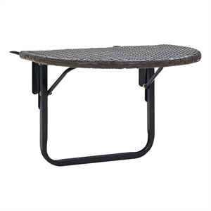 vidaXL Powder Coated Steel Balcony Table in Brown