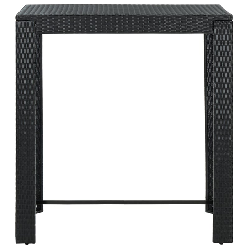 vidaXL PE Rattan Counter Height Bar Table in Black