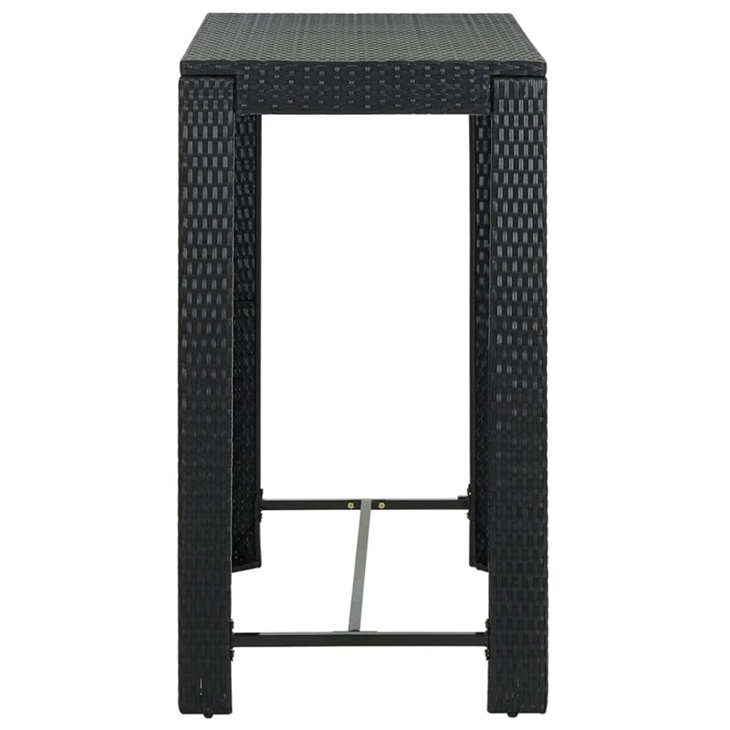 vidaXL PE Rattan Counter Height Bar Table in Black