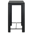 vidaXL PE Rattan Counter Height Bar Table in Black