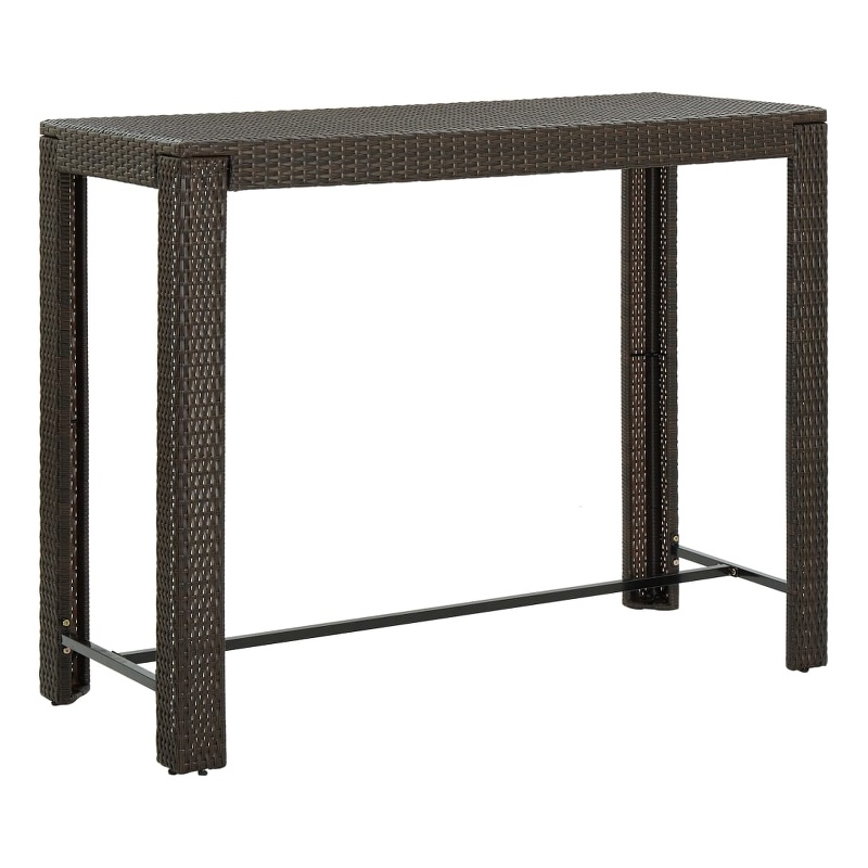 vidaXL PE Rattan Bar Table in Brown