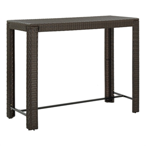 vidaXL PE Rattan Bar Table in Brown