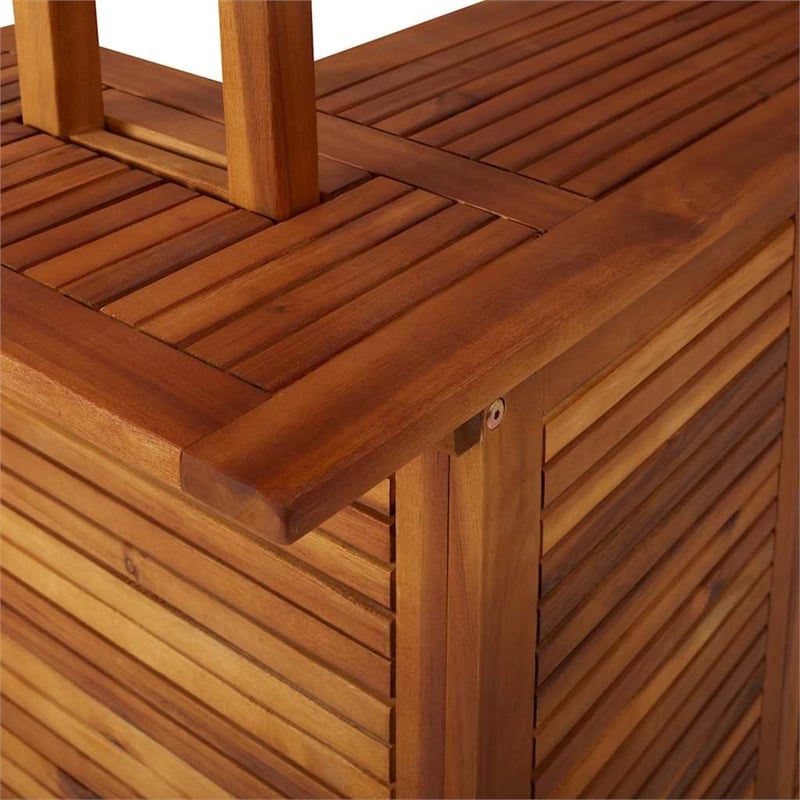 vidaXL Solid Acacia Wood Bar Table in Natural/Brown
