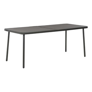 vidaXL E Coated Steel Outdoor Dining Table in Dark Gray