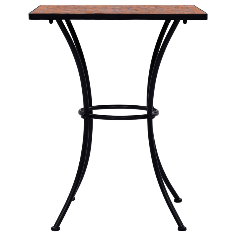 vidaXL Ceramic with Powder Coated Iron Table in Terracotta