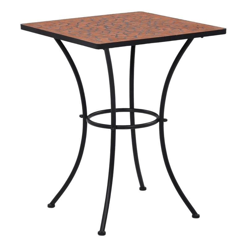 vidaXL Ceramic with Powder Coated Iron Table in Terracotta