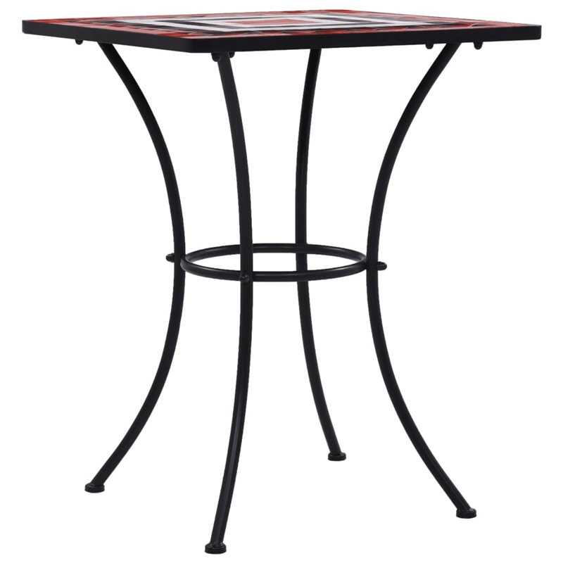vidaXL Ceramic with Powder Coated Iron Table in Terracotta and White