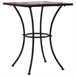 vidaXL Ceramic with Powder Coated Iron Table in Terracotta and White