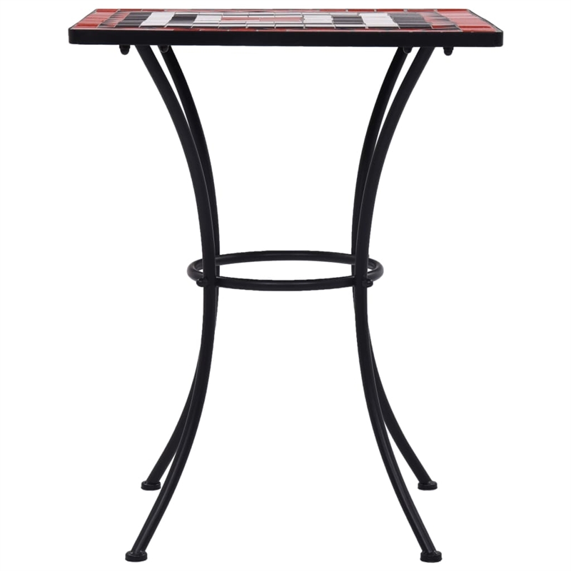 vidaXL Ceramic with Powder Coated Iron Table in Terracotta and White