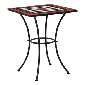 vidaXL Ceramic with Powder Coated Iron Table in Terracotta and White