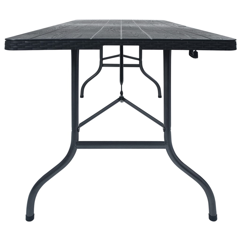 vidaXL Powder Coated Steel Large Folding Camping Table in Black