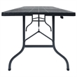 vidaXL Powder Coated Steel Large Folding Camping Table in Black