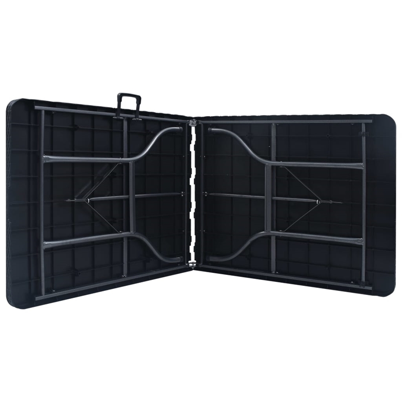 vidaXL Powder Coated Steel Large Folding Camping Table in Black