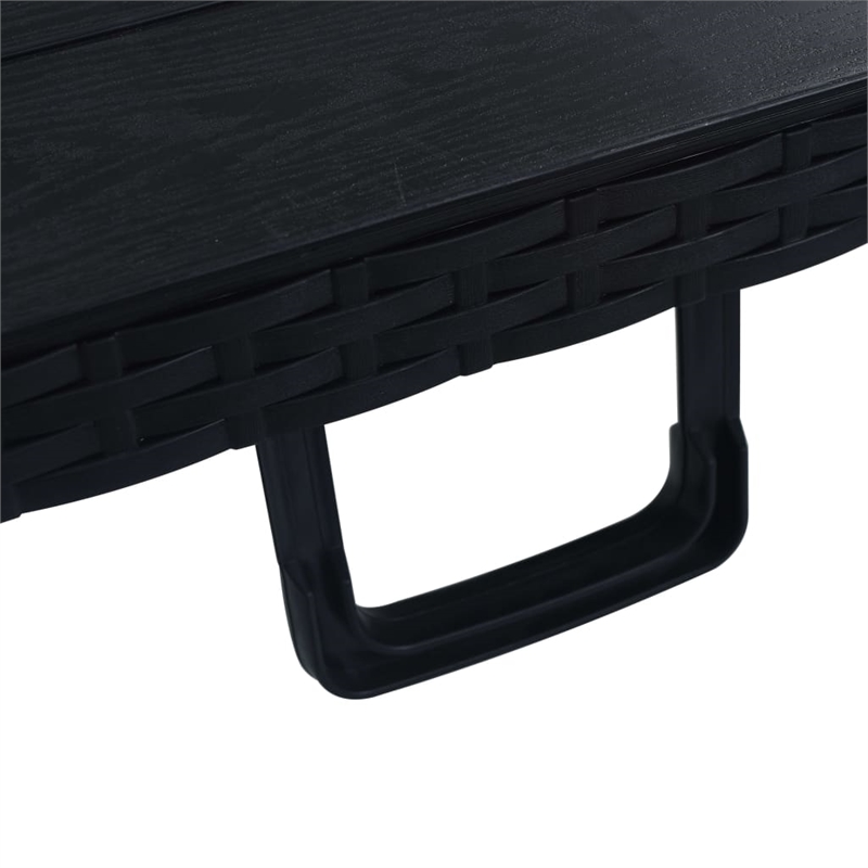vidaXL Powder Coated Steel Large Folding Camping Table in Black