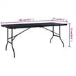 vidaXL Powder Coated Steel Large Folding Camping Table in Black