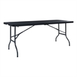 vidaXL Powder Coated Steel Large Folding Camping Table in Black
