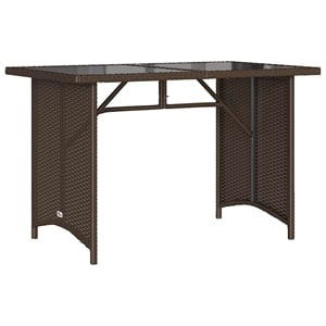 vidaXL PE Rattan Garden Dining Table in Brown