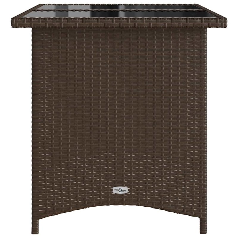 vidaXL PE Rattan Garden Dining Table in Brown