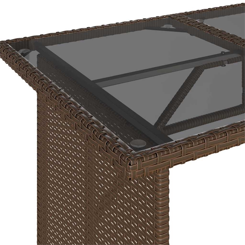 vidaXL PE Rattan Garden Dining Table in Brown