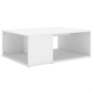 vidaXL 35.4&quotx26.4&quot Rectangular Engineered Wood 2-Shelf Coffee Table in White