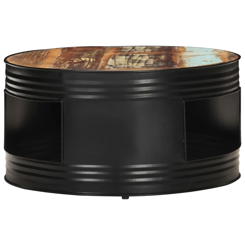 vidaXL Round Solid Reclaimed Wood Powder-Coated Coffee Table Multicolor