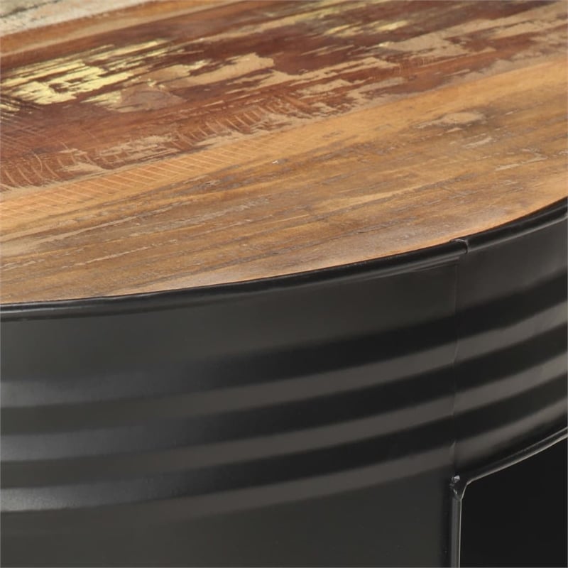 vidaXL Round Solid Reclaimed Wood Powder-Coated Coffee Table Multicolor