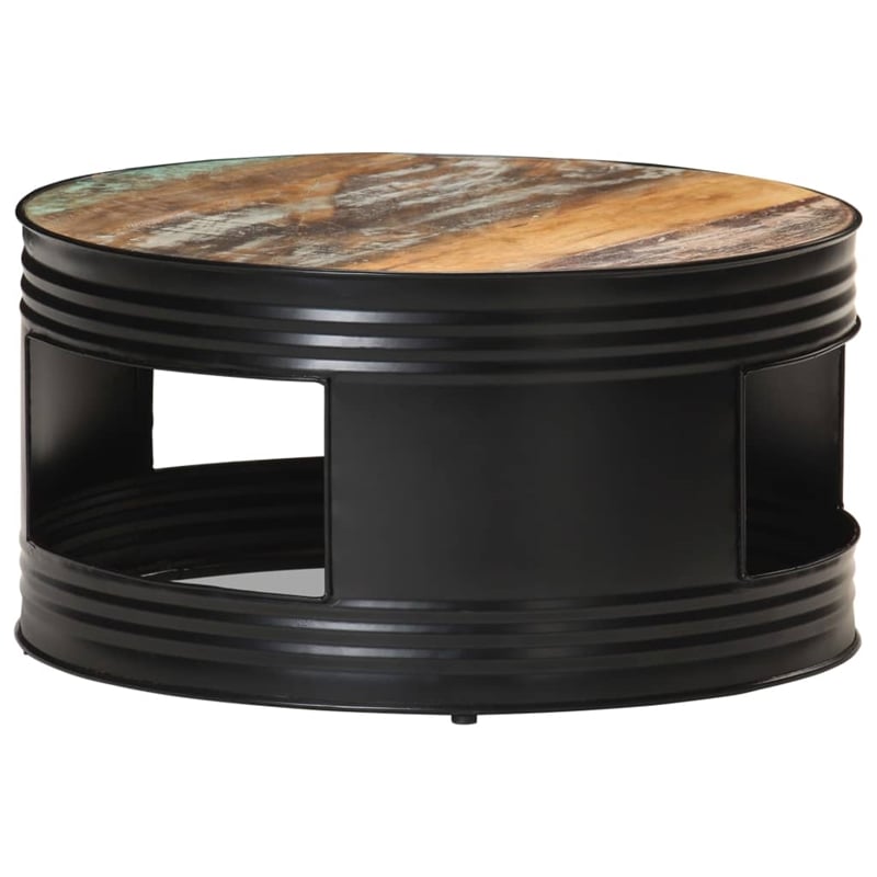 vidaXL Round Solid Reclaimed Wood Powder-Coated Coffee Table Multicolor