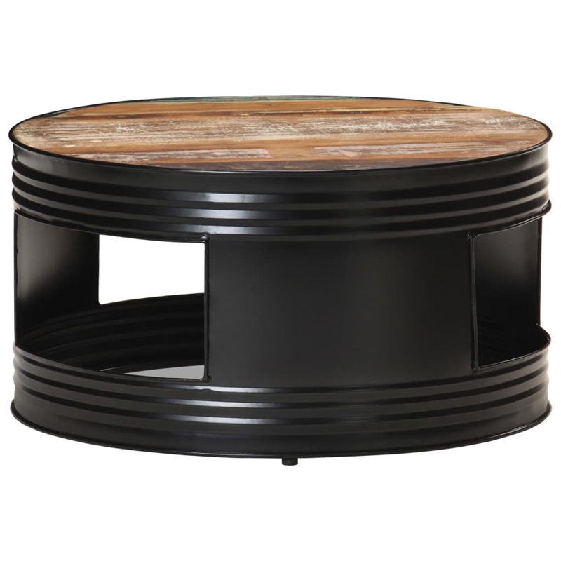vidaXL Round Solid Reclaimed Wood Powder-Coated Coffee Table Multicolor