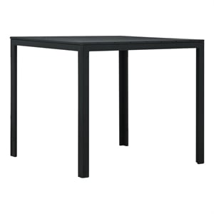 vidaXL 30.7&quot Square HDPE Outdoor Weather-Resistant Coffee Table in Black