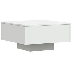 vidaXL 23.6&quot Square Engineered Wood Lacquered Coffee Table in White