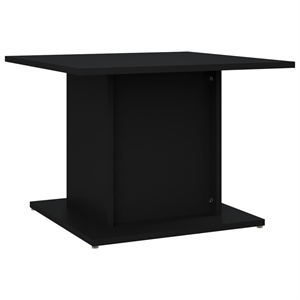 vidaXL 21.9&quot Square Engineered Wood Matte Coffee Table in Black