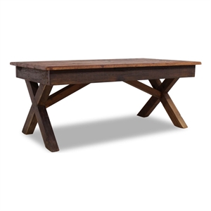 vidaXL 43.3&quotx23.6&quot Rectangular Solid Mahogany Rustic Coffee Table in Brown