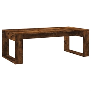 vidaXL 40&quotx20&quot Rectangular Engineered Wood Open Shelf Coffee Table in Smoked Oak