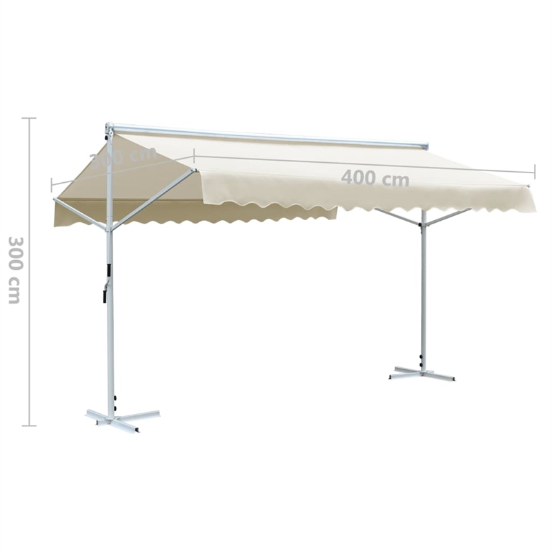 vidaXL Awning with PU Coating and Powder-Coated Steel in Cream
