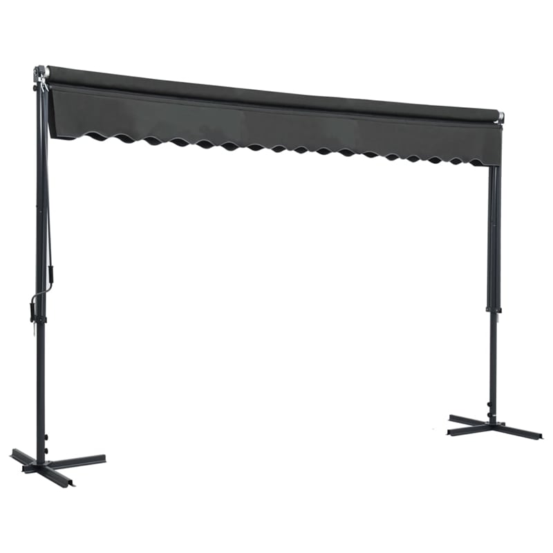 vidaXL Awning with Anthracite Powder-Coated Steel in Dark Grey